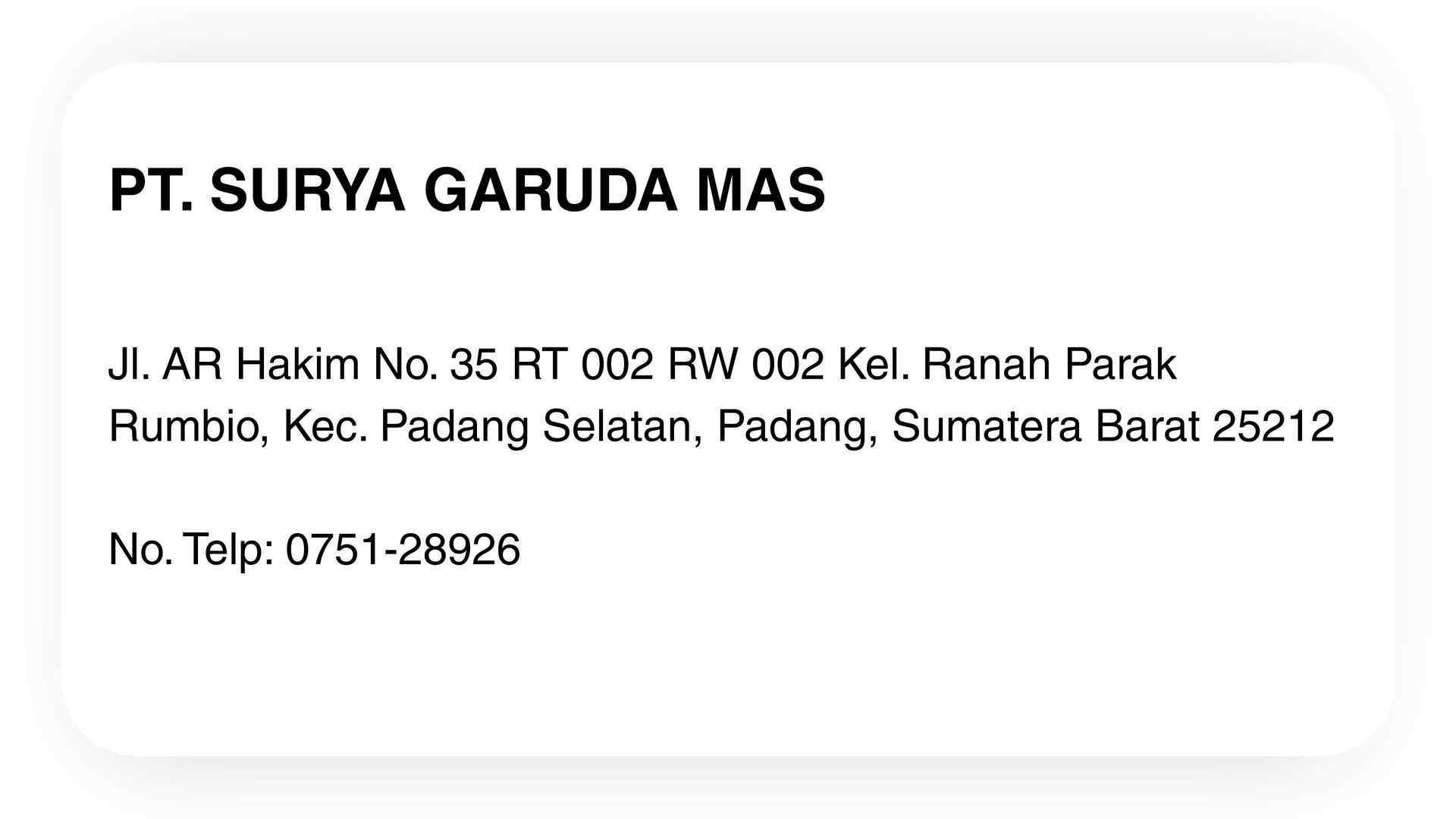 PT. SURYA GARUDA MAS